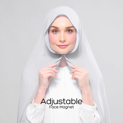 [As-Is] Instant Tag n' Go Shawl l Chiffon Silk in Light Grey