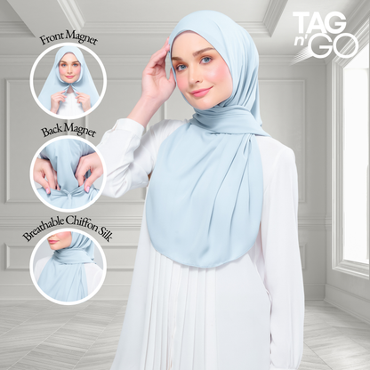[As-Is] Instant Tag n' Go Shawl l Chiffon Silk in Sky Blue