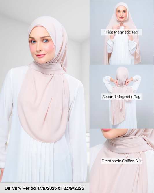Instant Tag n' Go Shawl l Chiffon Silk 1.0 in Sand