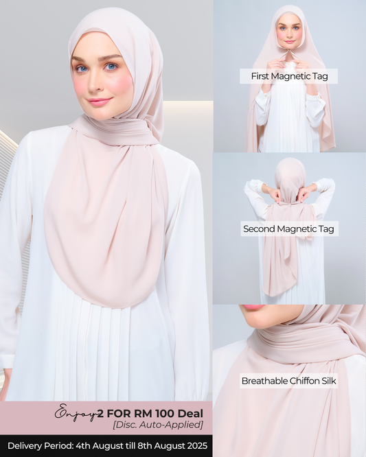 Instant Tag n' Go Shawl l Chiffon Silk 1.0 in Sand