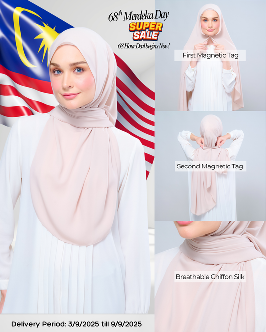 Instant Tag n' Go Shawl l Chiffon Silk 1.0 in Sand