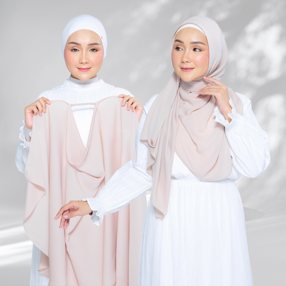 Semi-Instant Sarongje | Chiffon Silk in Sand