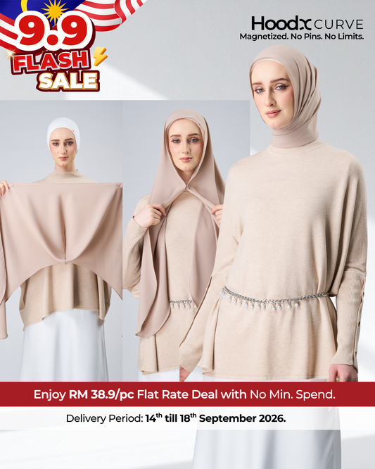 [9.9 Special] HoodX Curve in Sandstone [Korean Chiffon]