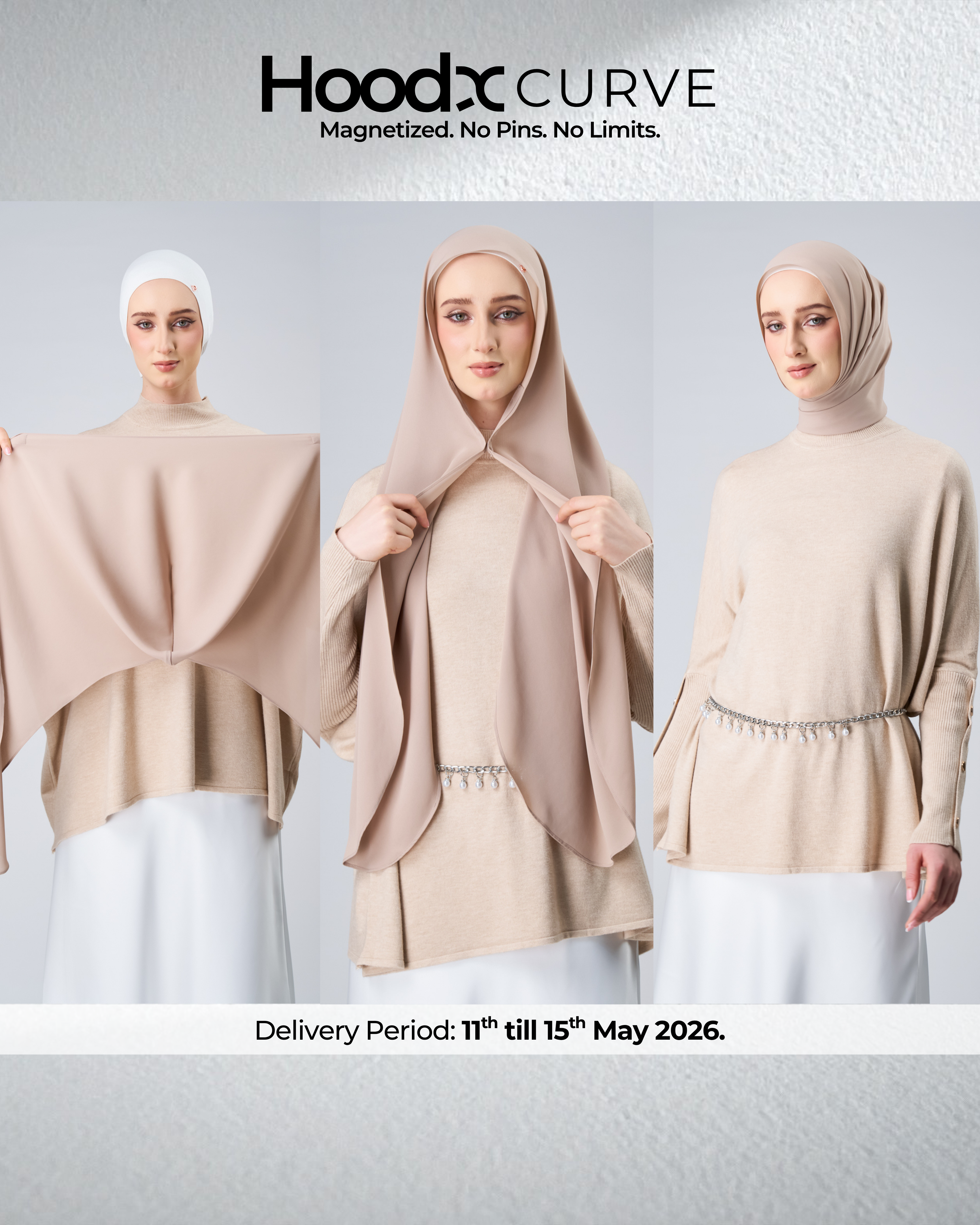 HoodX Curve in Sandstone [Korean Chiffon]