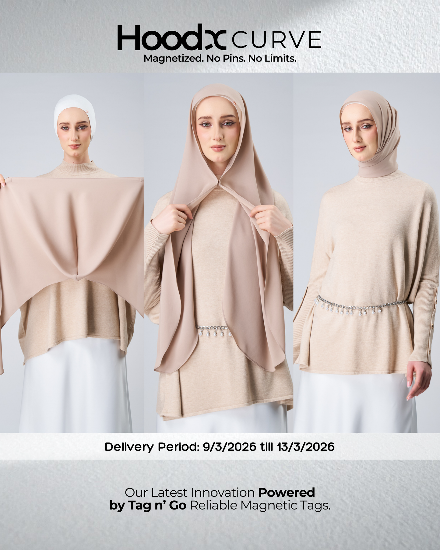 HoodX Curve in Sandstone [Korean Chiffon]