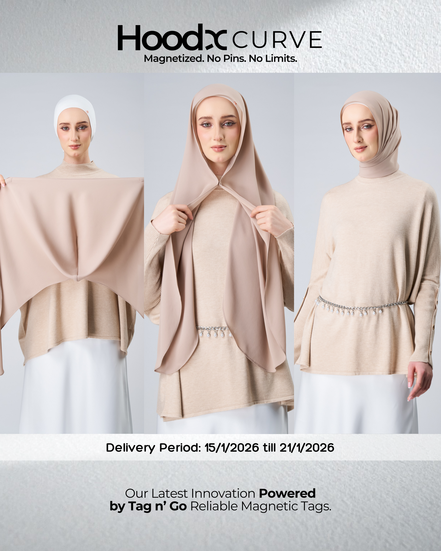 HoodX Curve in Sandstone [Korean Chiffon]