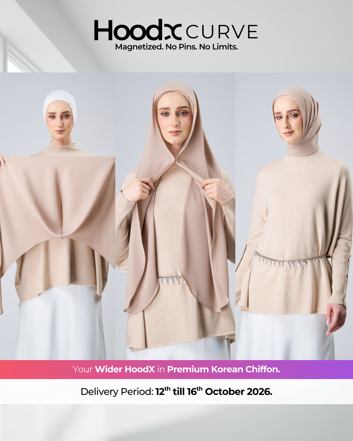 HoodX Curve in Sandstone [Korean Chiffon]