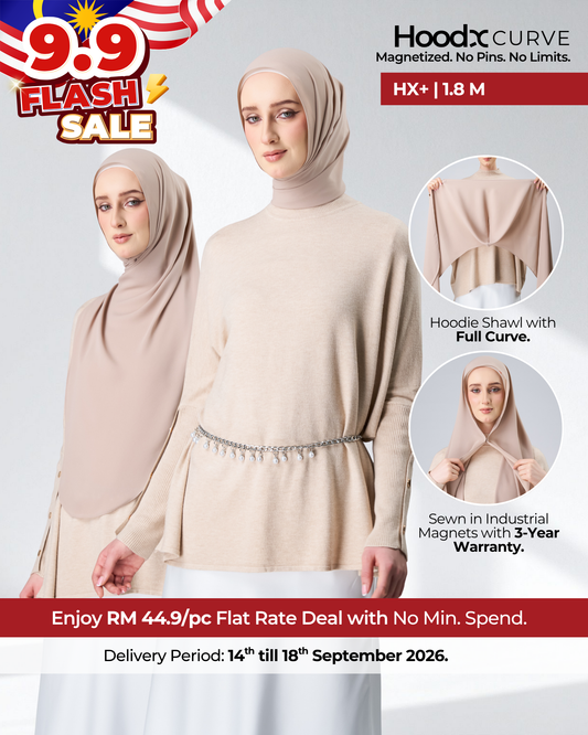 [9.9 Special] HoodX⁺Plus Curve in Sandstone [Korean Chiffon]