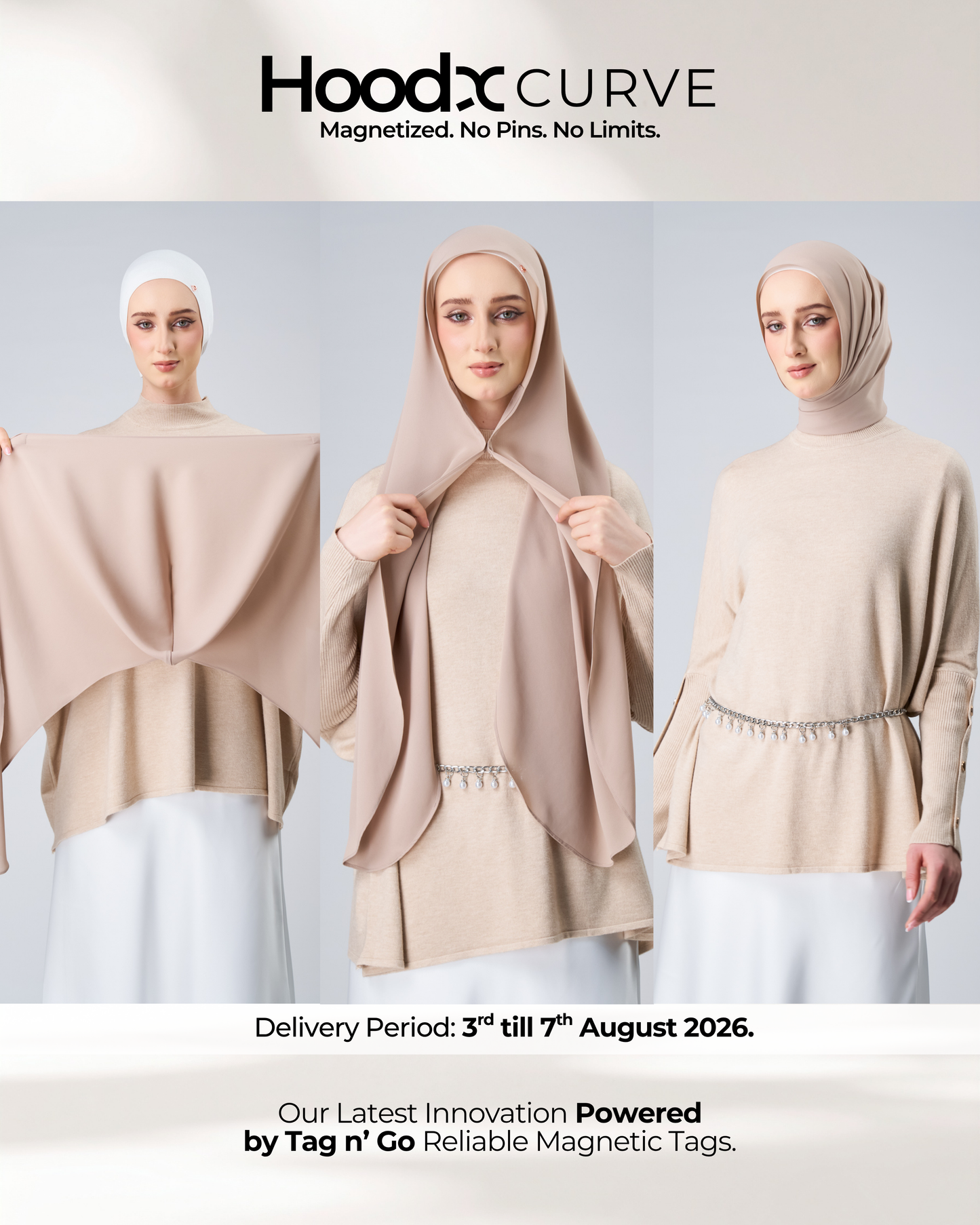 HoodX Curve in Sandstone [Korean Chiffon]