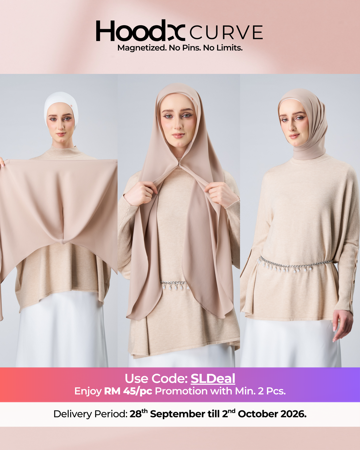 HoodX Curve in Sandstone [Korean Chiffon]