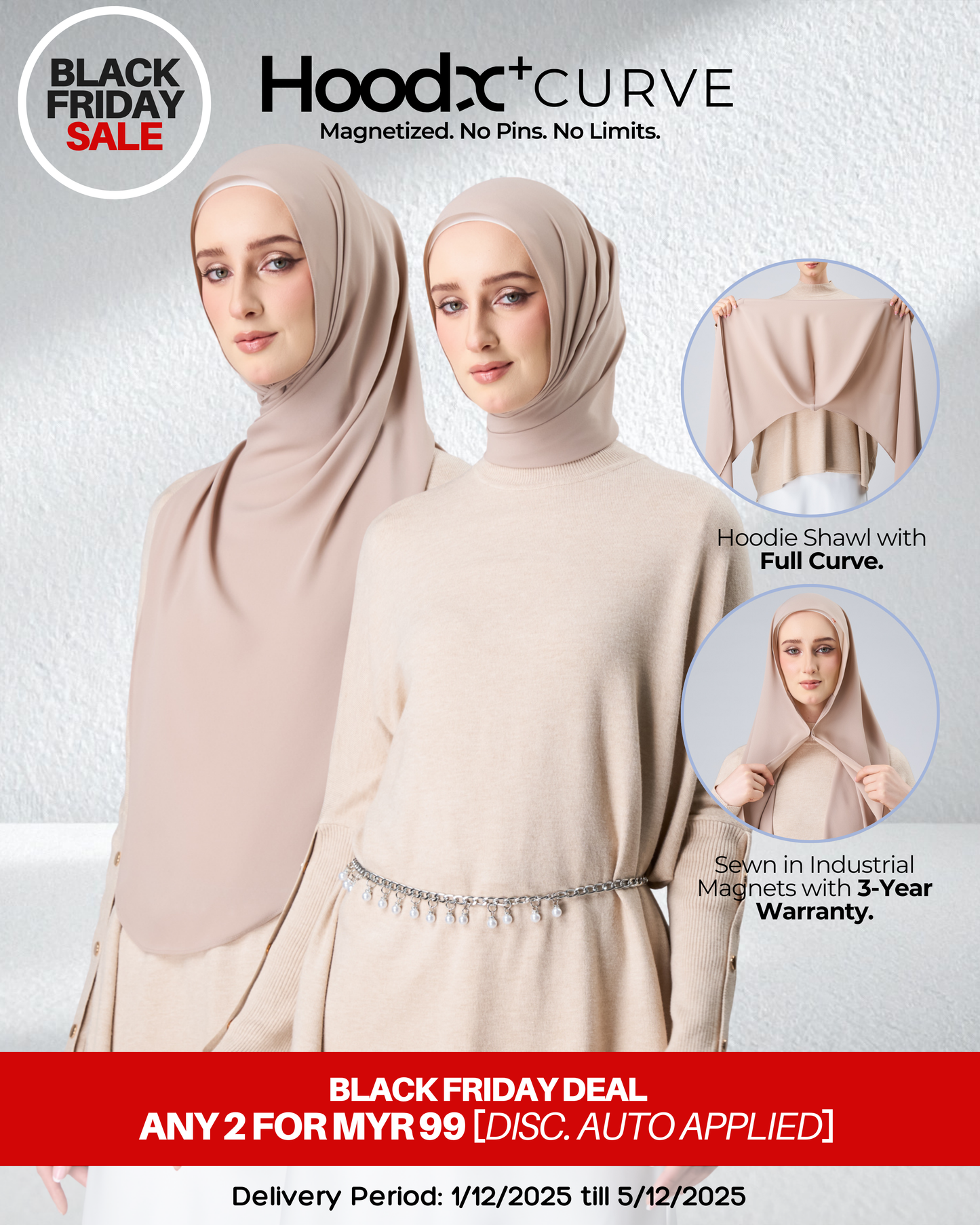 [BFS] HoodX⁺Plus Curve in Sandstone [Korean Chiffon]