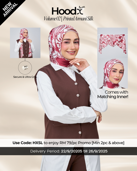 [★New] HoodX Printed Set in Scarlet