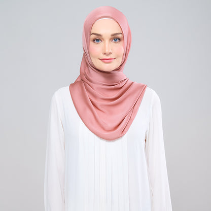 Scarlet Silk Shawl in Warm Coral