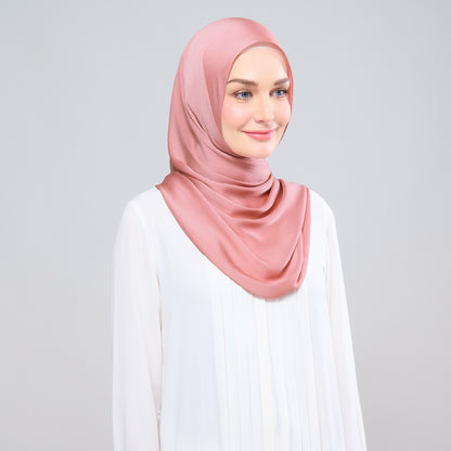 Scarlet Silk Shawl in Warm Coral