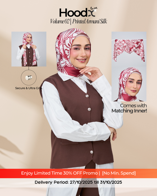 [★New] HoodX Printed Set in Scarlet
