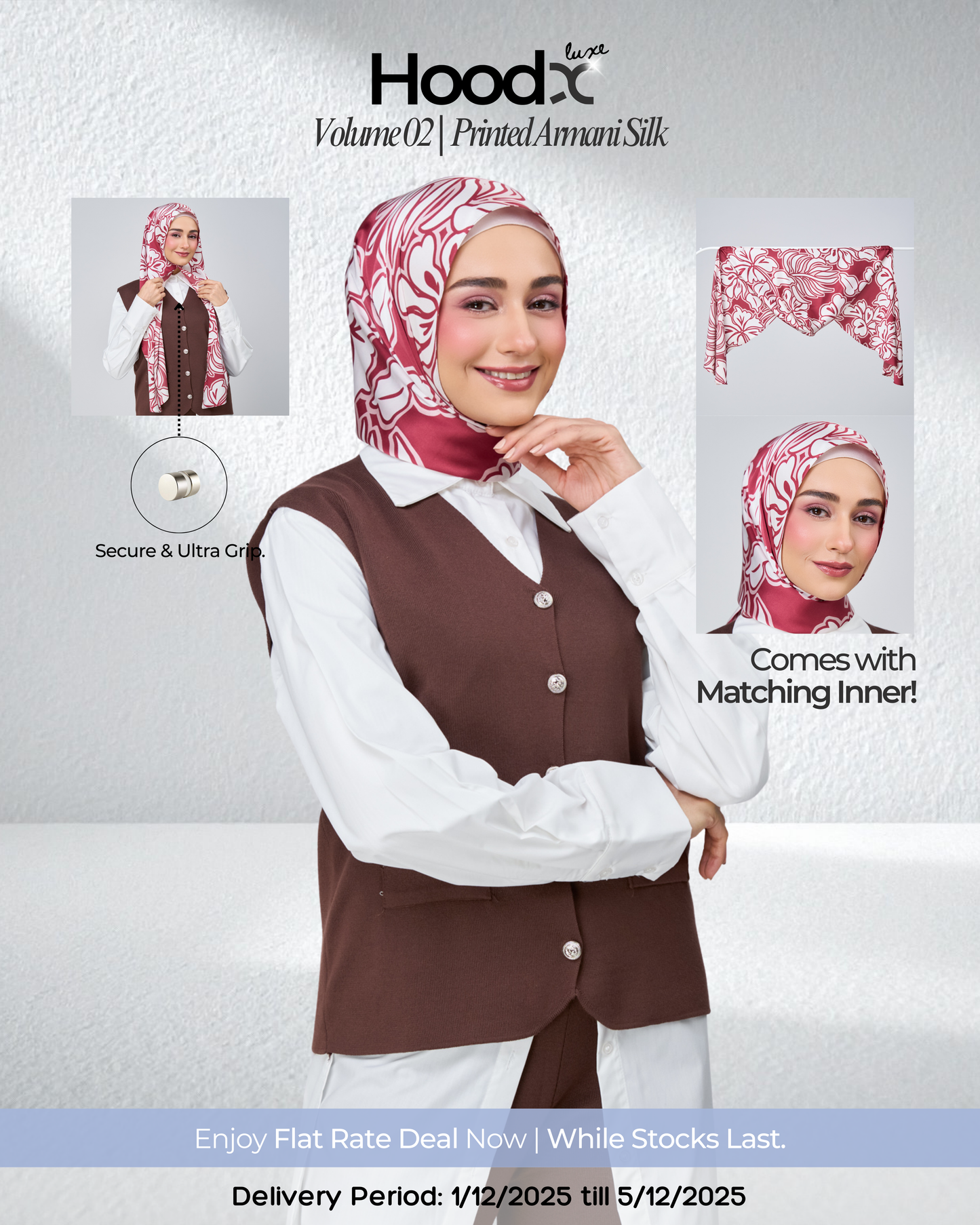 [★New] HoodX Printed Set in Scarlet