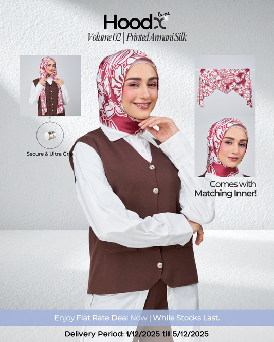 [★New] HoodX Printed Set in Scarlet