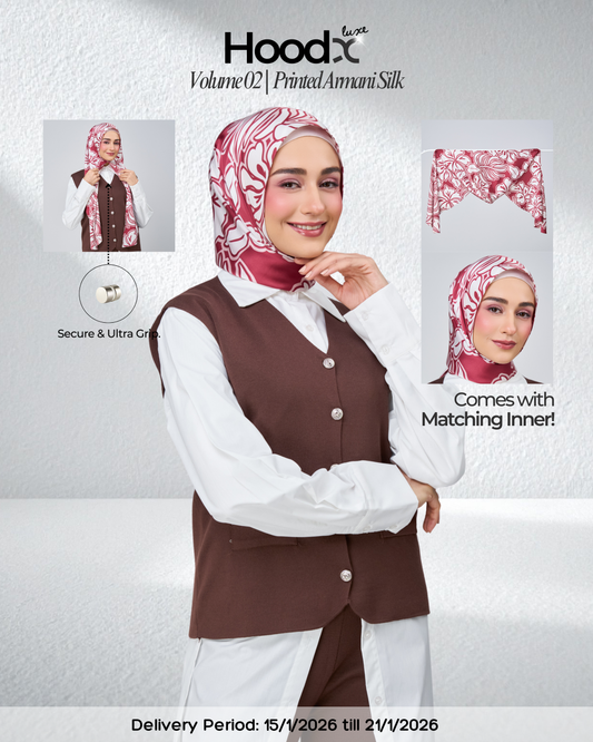 [★New] HoodX Printed Set in Scarlet