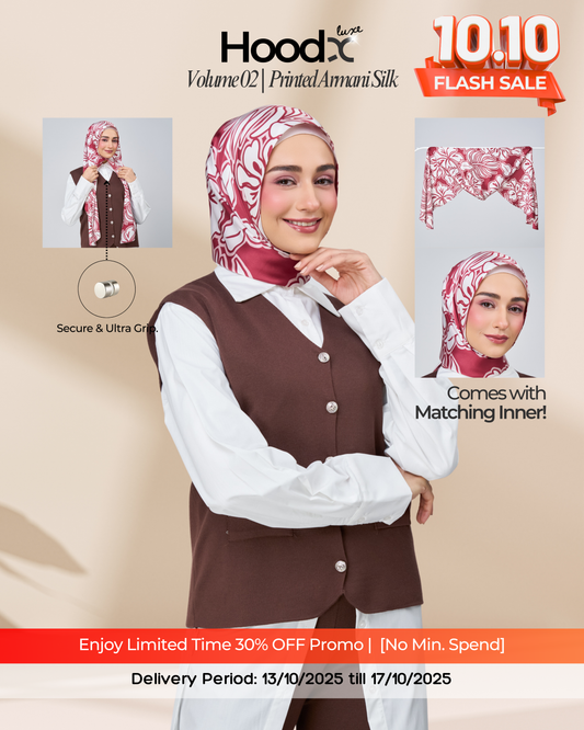[★New] HoodX Printed Set in Scarlet