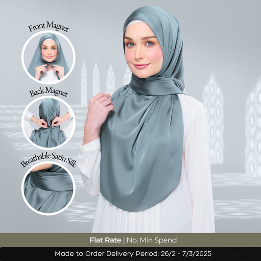 Instant Tag n' Go Shawl | Satin Silk in Sea Green