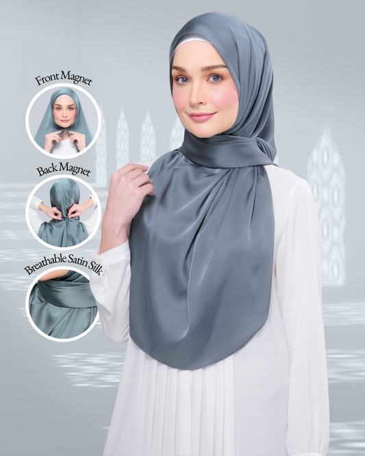 [As-Is] Instant Tag n' Go Shawl l Satin Silk in Sea Green