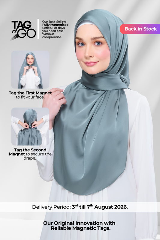Instant Tag n' Go Shawl | Satin Silk in Sea Green