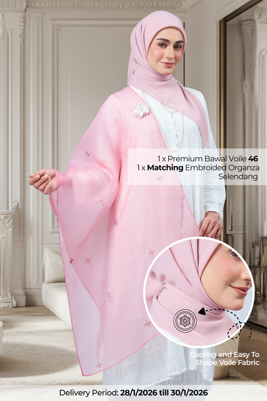 2IN1 Rhea Raya Set in Seroja [Dusty Pink]