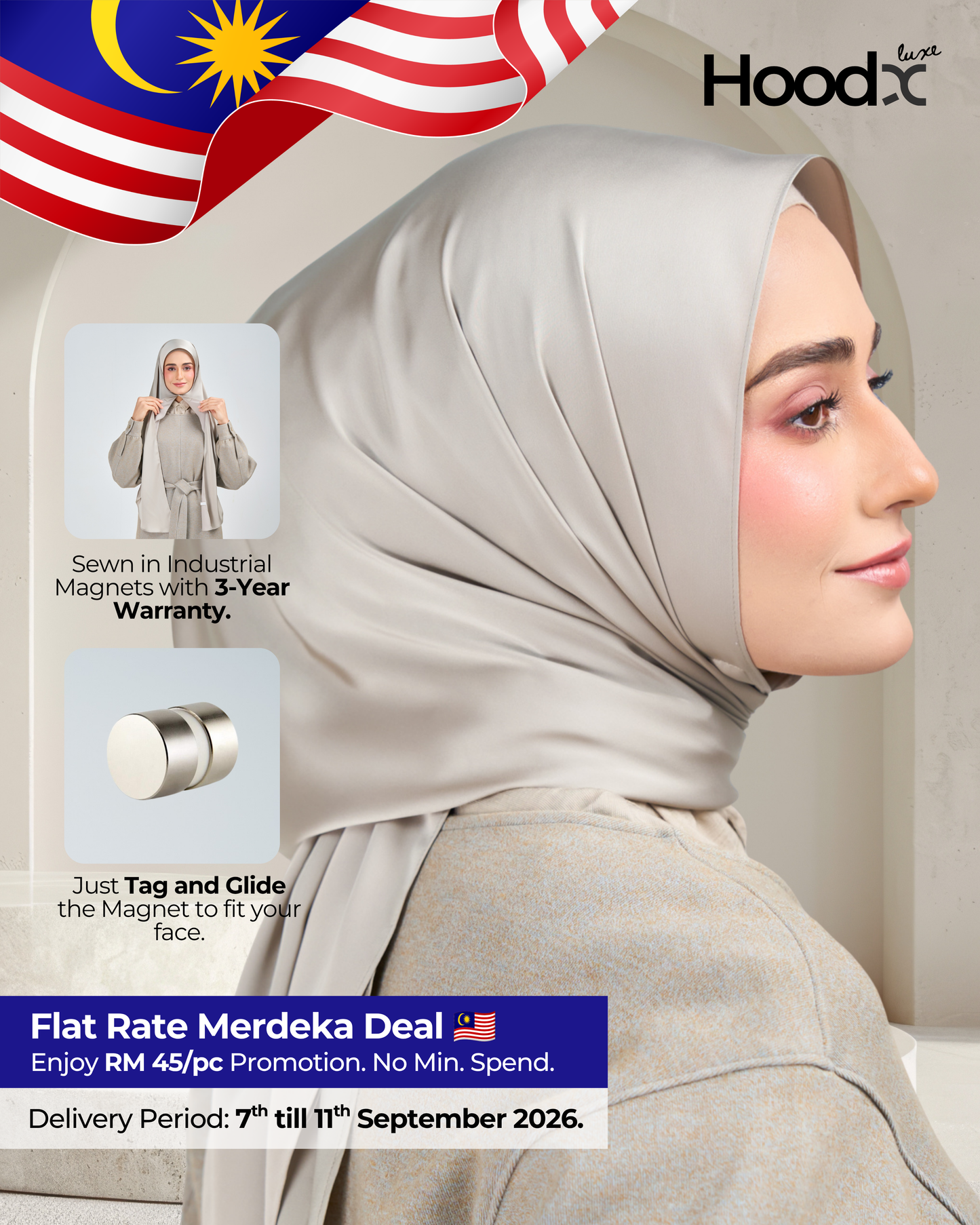 HoodX Luxe in Silver Taupe