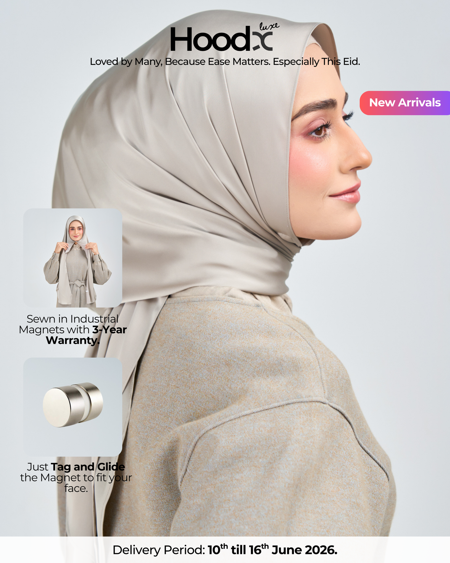HoodX Luxe in Silver Taupe