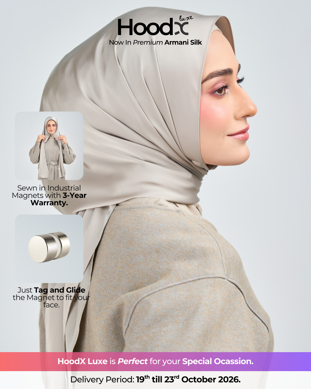 HoodX Luxe in Silver Taupe