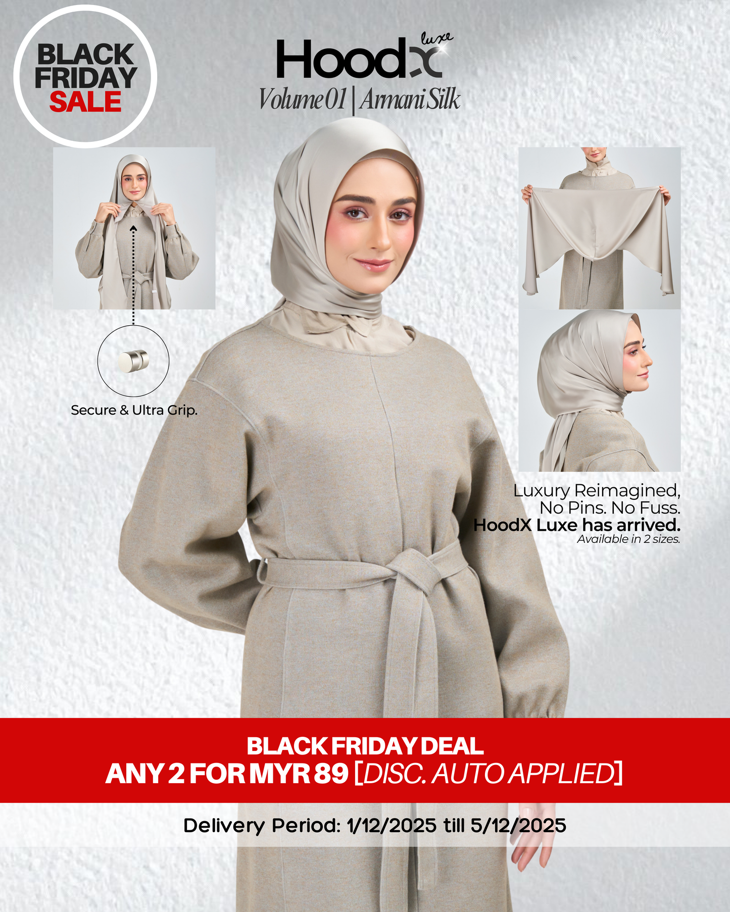 [BFS] HoodX Luxe in Silver Taupe