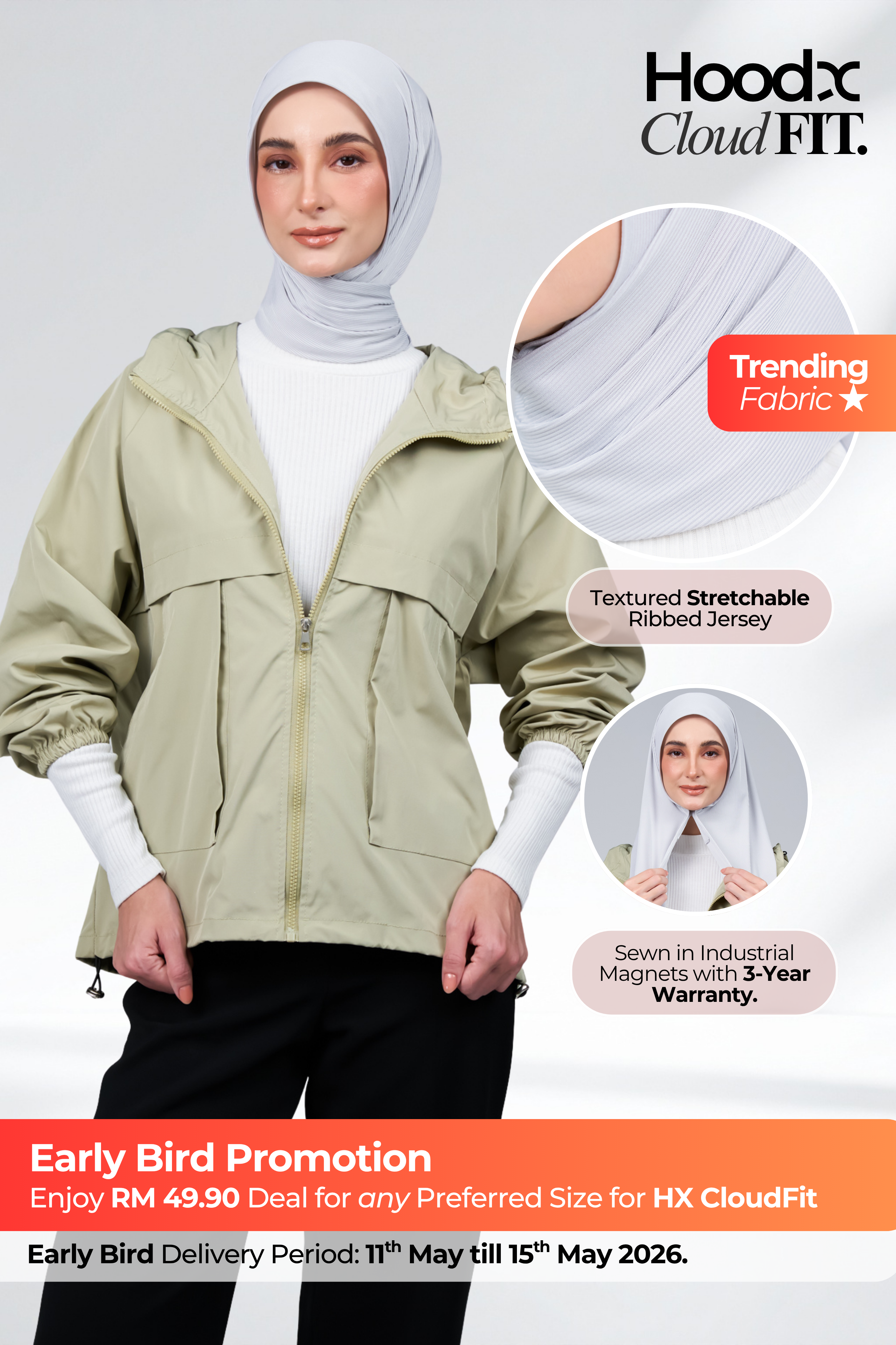HoodX CloudFit in Silver