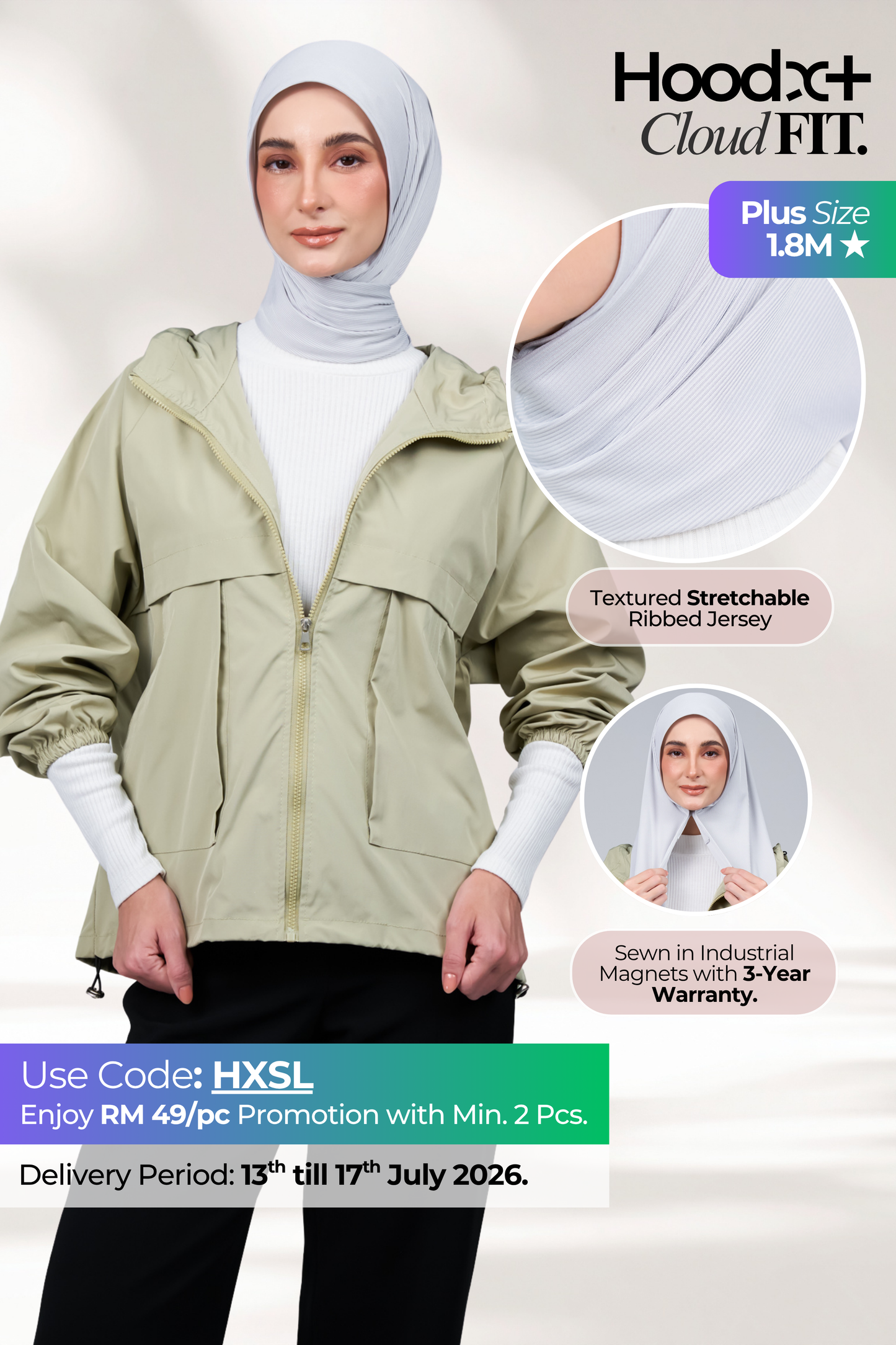 HoodX+ CloudFit in Silver