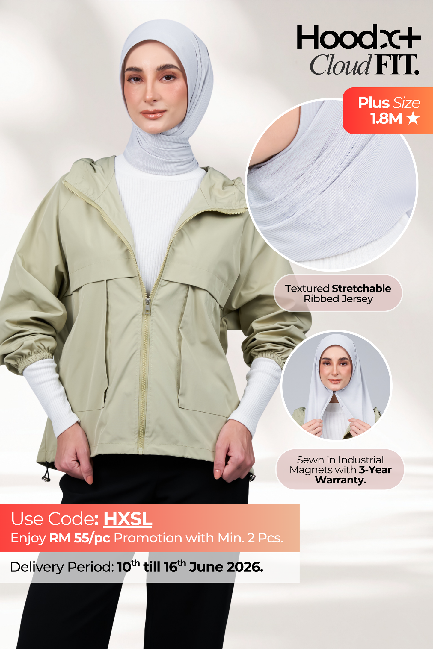 HoodX+ CloudFit in Silver