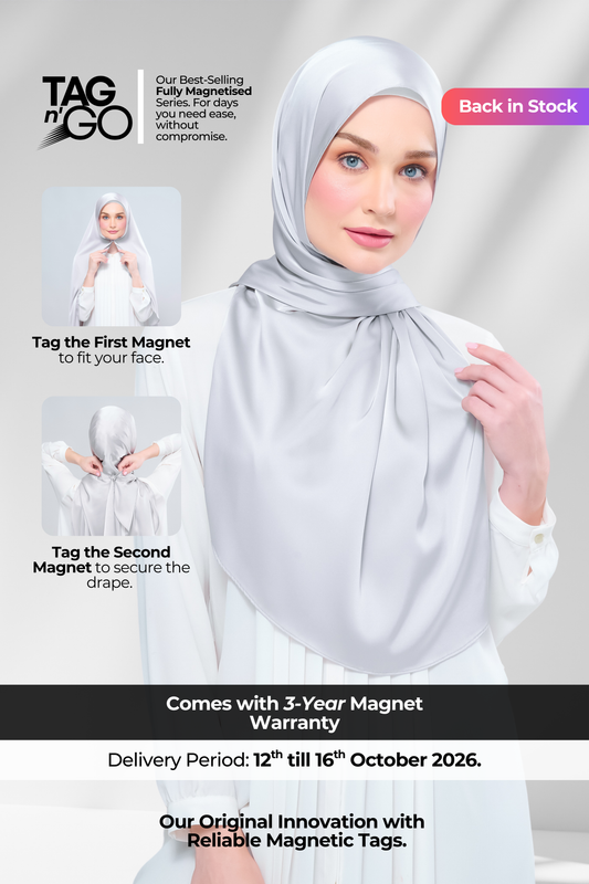 Instant Tag n' Go Shawl | Satin Silk in Silver