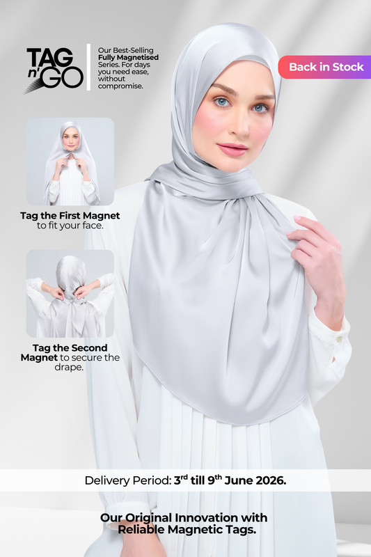 Instant Tag n' Go Shawl | Satin Silk in Silver