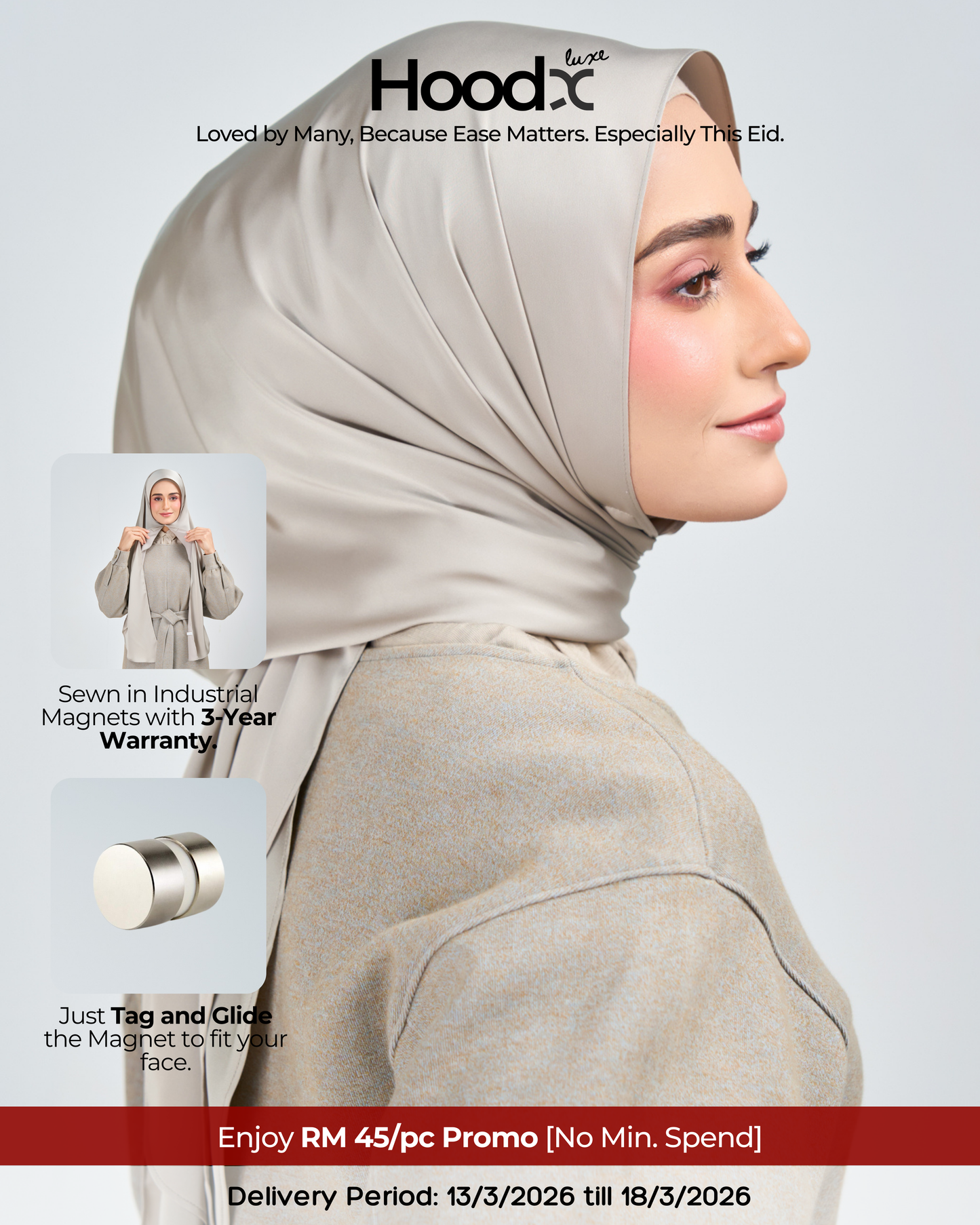 HoodX Luxe in Silver Taupe