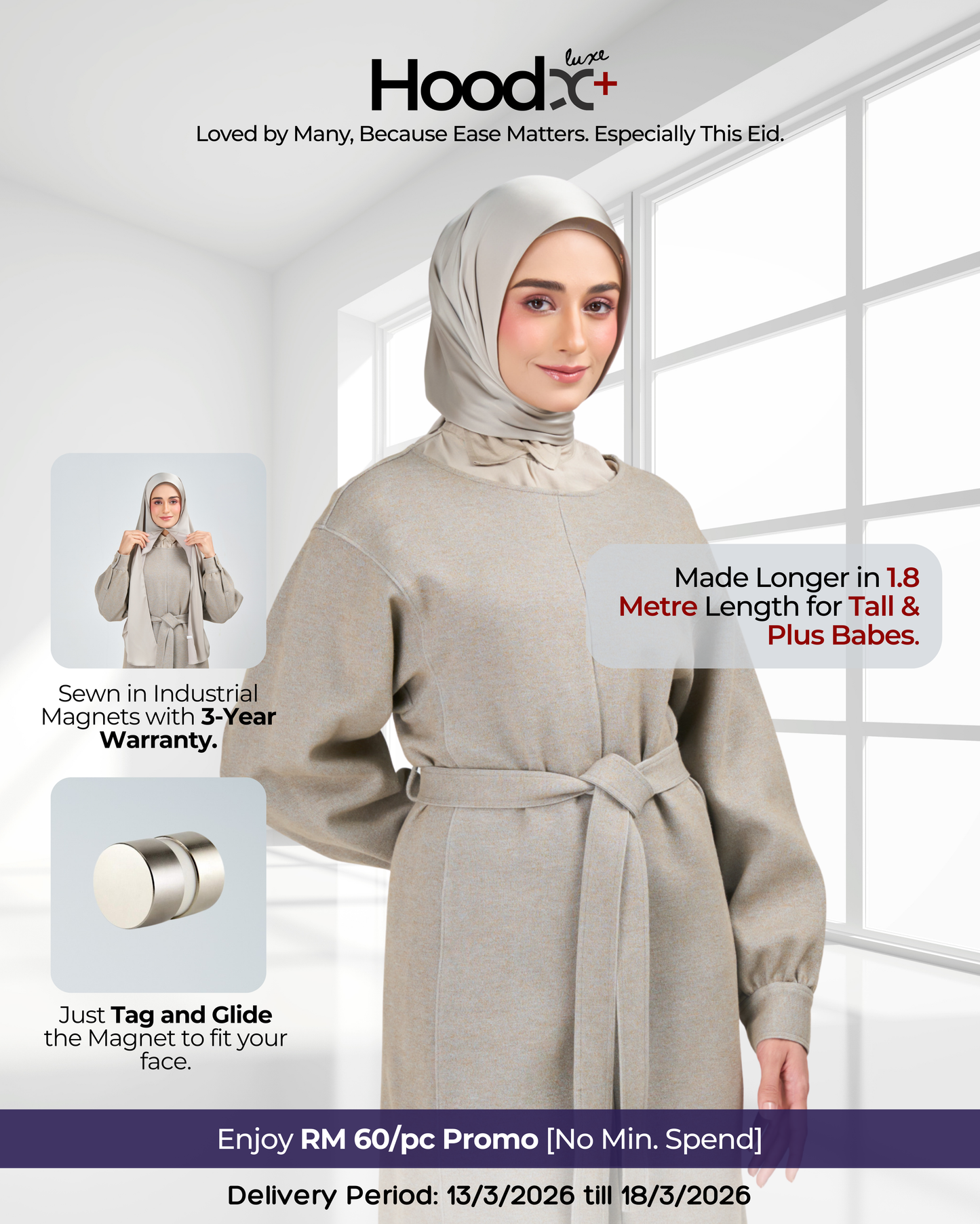 HoodX⁺Plus Luxe in Silver Taupe