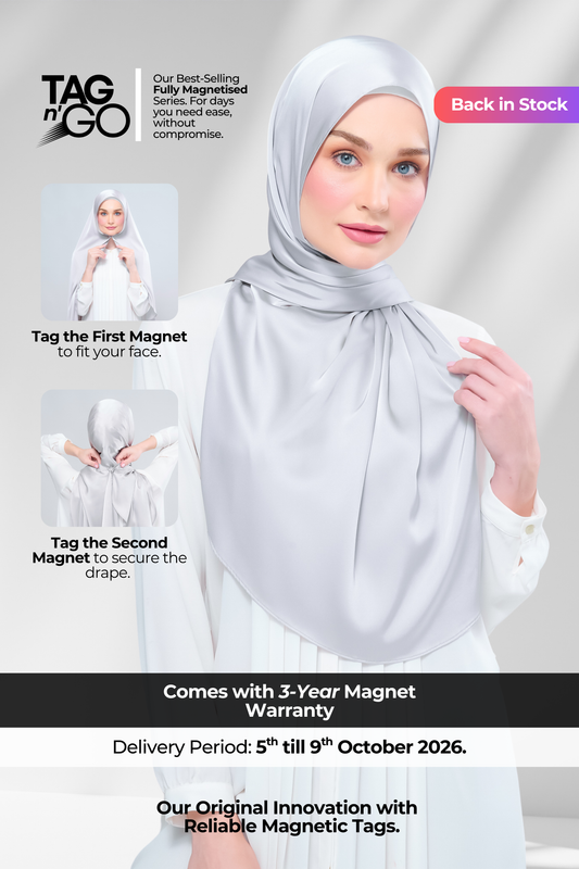 Instant Tag n' Go Shawl | Satin Silk in Silver