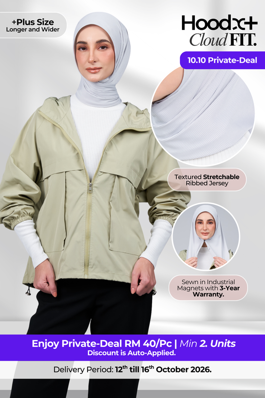 [10.10 PD] ♛ HoodX+ CloudFit in Silver