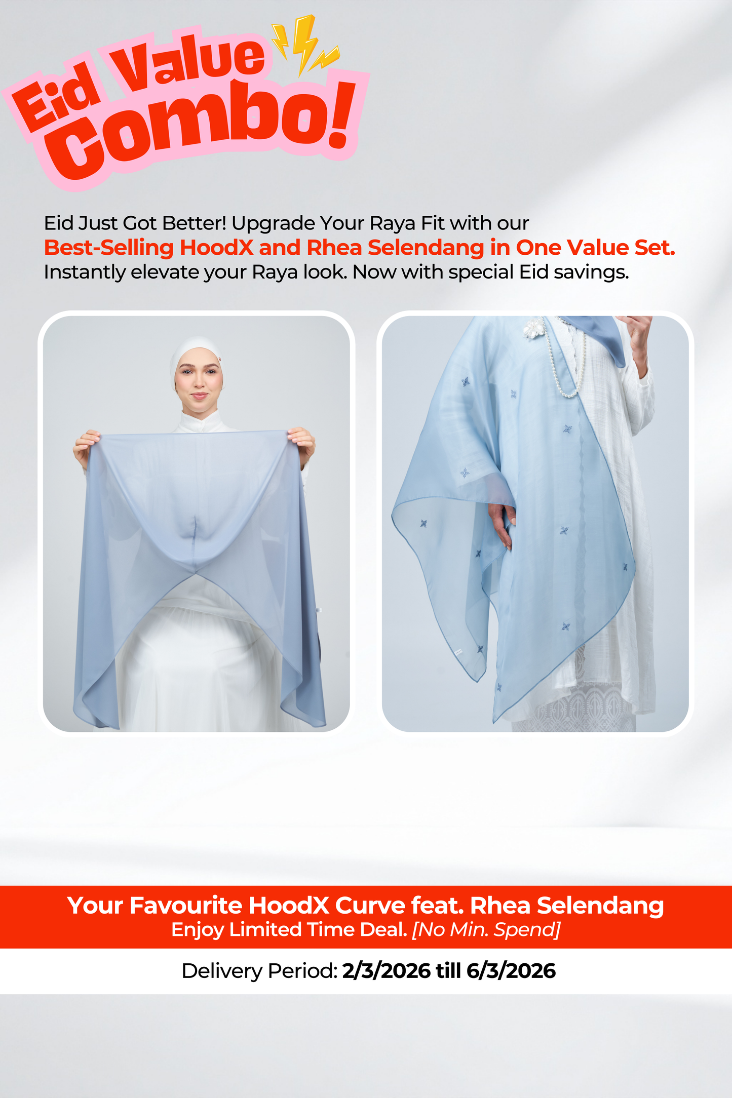 HX Curve x Rhea Selendang in Slate Blue