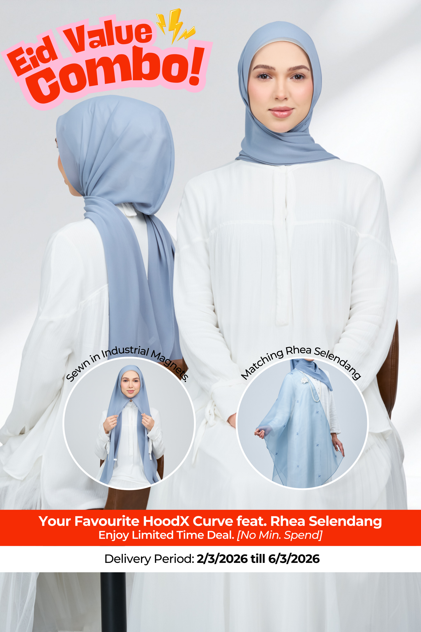 HX Curve x Rhea Selendang in Slate Blue