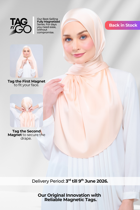Instant Tag n' Go Shawl | Satin Silk in Soft Apricot