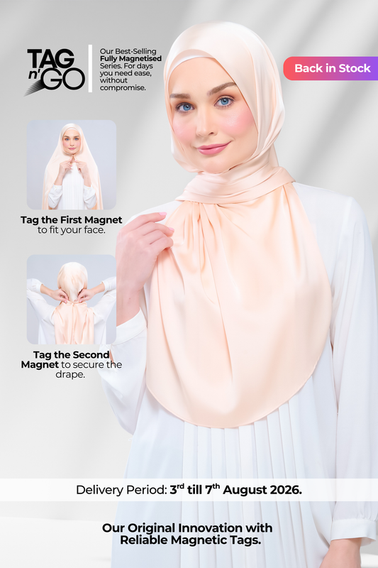 Instant Tag n' Go Shawl | Satin Silk in Soft Apricot