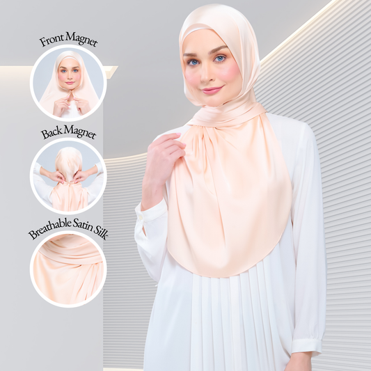 Instant Tag n' Go Shawl  | Satin Silk in Soft Apricot