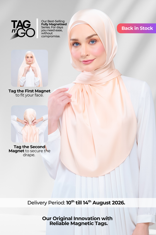 Instant Tag n' Go Shawl | Satin Silk in Soft Apricot
