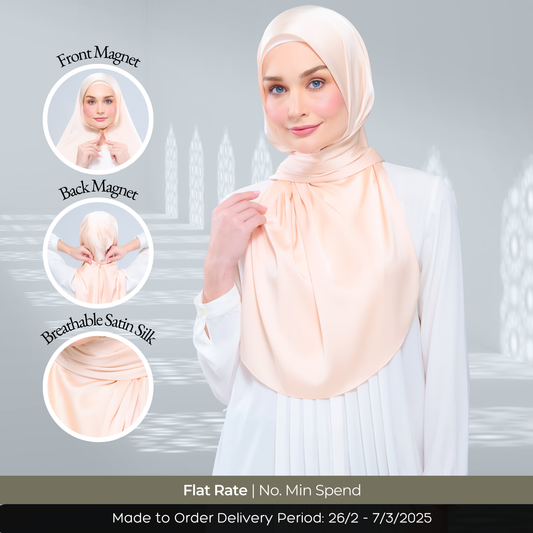 Instant Tag n' Go Shawl | Satin Silk in Soft Apricot