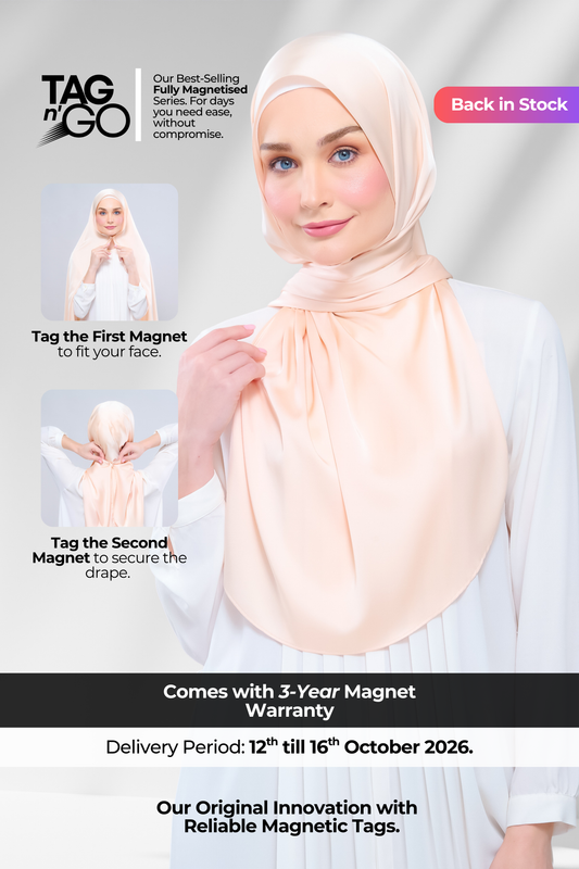 Instant Tag n' Go Shawl | Satin Silk in Soft Apricot