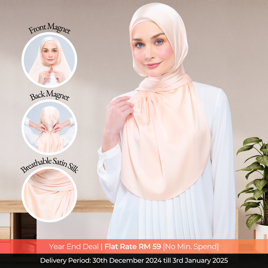 Instant Tag n' Go Shawl  | Satin Silk in Soft Apricot