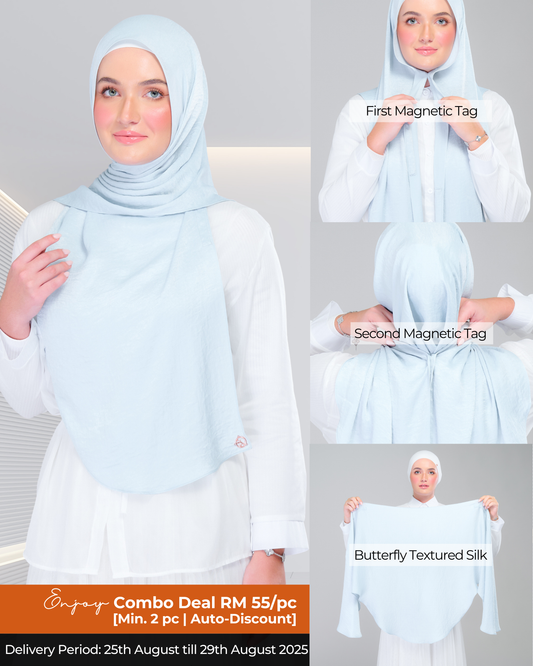 Instant Tag n' Go Butterfly | Textured Silk in Soft Blue